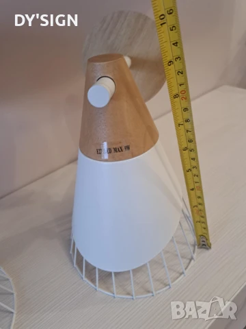 Красив стенен аплик в бяло и дърво, снимка 5 - Лампи за стена - 50902295