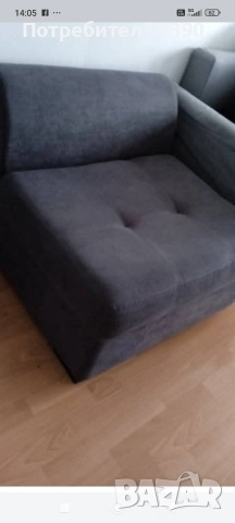 Тъмносив фотьойл , снимка 8 - Дивани и мека мебел - 47244280