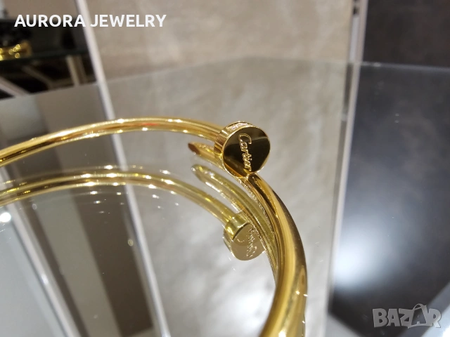 CARTIER Nail Juste un Clou Small Thin Gold Diamonds Гривна Пирон, снимка 6 - Гривни - 53054369