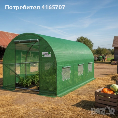 Градинска оранжерия - Професионална защита и идеални условия за вашите култури - 3,5 x 2 x 2 м, снимка 5 - Оранжерии - 53646229