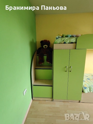 Цялостно обзавеждане за детска стая с легло на два етажа и бюро. Детско обзавеждане. , снимка 2 - Спални и легла - 54193689