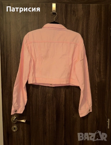 Чисто ново розово дънково яке, размер L, снимка 16 - Якета - 54031770