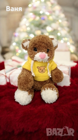 Ръчно плетено мече, снимка 2 - Плюшени играчки - 52260197