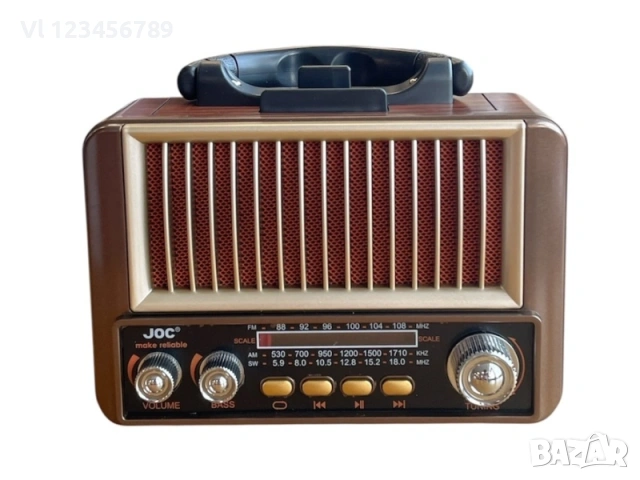 Ретро радио JOC TG-2502T-S с Bluetooth, USB, SD, FМ, АМ, SW