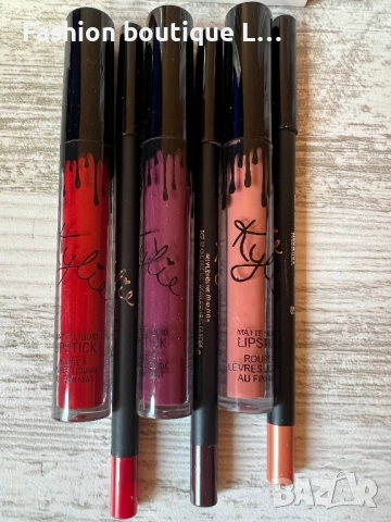 Нови матови комплекти червило + молив на марката KYLIE цветовете са червен , телесен и тъмно лилав ❤