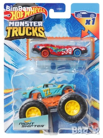 Комплект HOT WHEELS - камион Monster Trucks и количка - Night Shifter