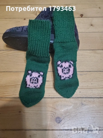 Ръчно плетени детски чорапи от вълна, ходило 15см., снимка 5 - Чорапи - 41115280
