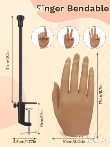 Силиконов модел за упражнения по ноктите с регулируема ръка с 240 броя прозрачни изкуствени нокти , снимка 4 - Други - 53038630