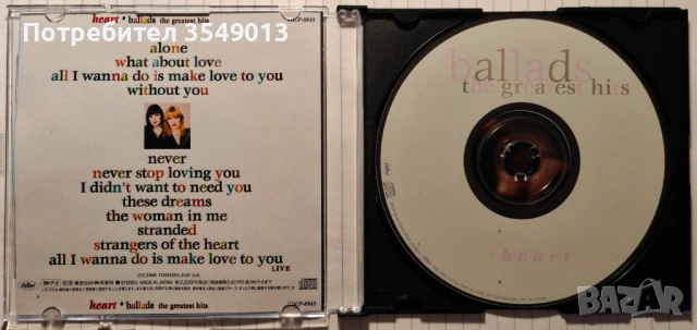 Неофициални cd / цд компакт дискове - нови - HEART [GREATEST HITS], снимка 7 - CD дискове - 53773830