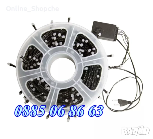 Коледни лампички 20 метра на макара, жълта светлина, водоустойчиви, снимка 6 - Декорация за дома - 52428478