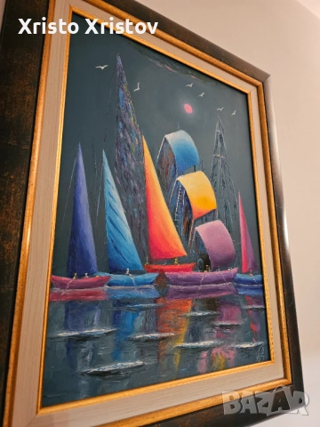 Картина масло платноходки, снимка 3 - Картини - 53074116