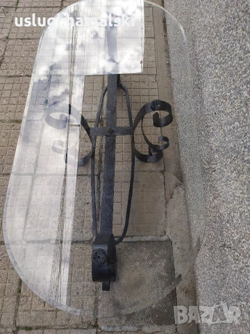 Холна маса стъкло/желязо, снимка 2 - Маси - 53619739