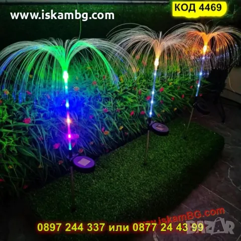 Цветна соларна лампа с RGB подсветка –  Медуза - КОД 4469, снимка 10 - Градински мебели, декорация  - 50325744