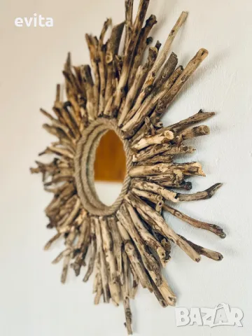 Плаващо огледало с дървени клонки. Ръчна изработка! , снимка 7 - Огледала - 36737285