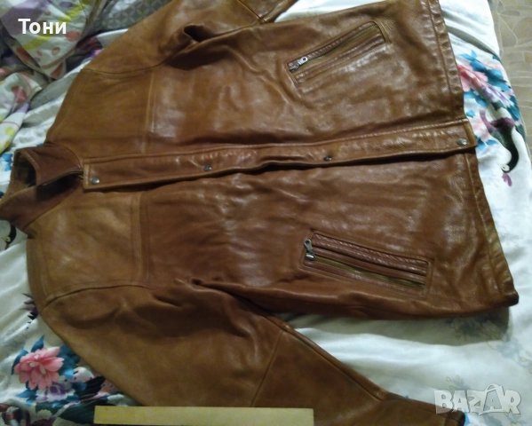 Ново Мъжко Яке Изцяло от Натурална Естествена Кожа L , снимка 3 - Якета - 52664408