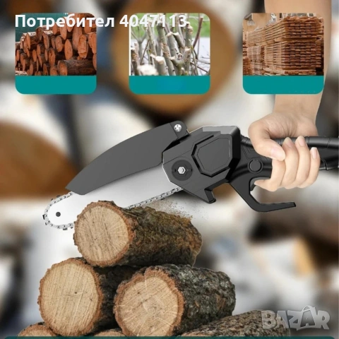 Акумулаторен мини верижен трион 6", Комплект с 2 батерии 6000mAh и куфар, снимка 2 - Други инструменти - 53311201