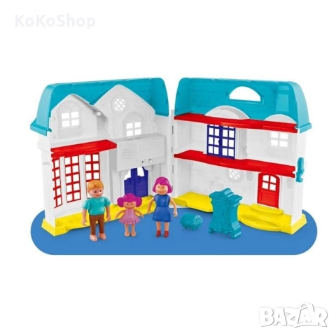 Къща за кукли/ къща със семейство кукли и обзавеждане, снимка 3 - Кукли - 52366771