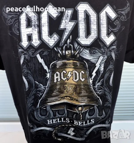 AC/DC Hells Bells Black T-Shirt OFFICIAL - Мъжка тениска размер XL, снимка 3 - Тениски - 47090689