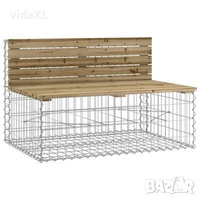 vidaXL Градинска пейка с габионен дизайн 103x70x65 см импрегниран бор（SKU:834376