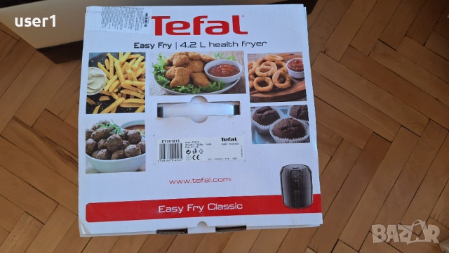Tefal Easy Fry Classic, Уред за готвене с горещ въздух EY201815, Черен, 4.2 л., снимка 4 - Фритюрници - 54173776