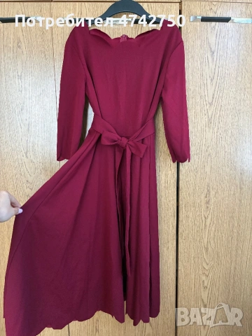 Виненочервена рокля, снимка 5 - Рокли - 53835288