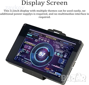 Екран за показване на температурата на компютъра, 3,5-инчов IPS кутия за компютър Допълнителен екран, снимка 2 - Монитори - 44940935