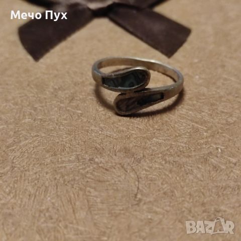 Сребърен пръстен с кралски седеф (231), снимка 6 - Пръстени - 45586163