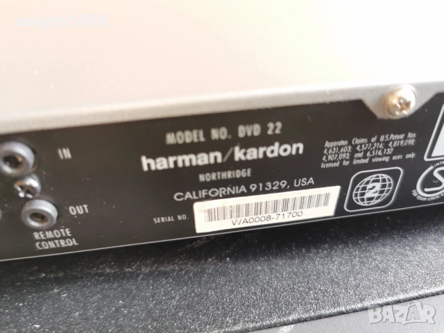 HARMAN/KARDON DVD 22-ВНОС SWISS 3001260753, снимка 14 - Плейъри, домашно кино, прожектори - 53278660