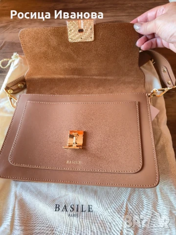 Оригинална, нова чанта, естествена кожа Basile Apollon , снимка 6 - Чанти - 51024700