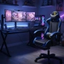 copy of Геймърски стол с регулируема височина, лумбална възглавница и метална основа, снимка 1