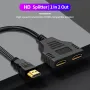 Сплитер кабел HDMI HD за преобразуване 1 мъжки към двоен 2посочен женски 1080P кабел за PC PS TV Box, снимка 4