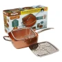 Нов меден тиган Copper Pan Комплект 6 в 1 Незалепващ С лека драскотина, снимка 11