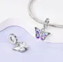 Сребърен талисман висулка 925 Pandora Sparkling Butterfly , снимка 3