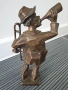 22см-3кг стара бронзова скулптура/фигура на музикант-пияница/немска статуетка, снимка 6