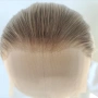 80 см права синтетична перука - пепеляво руса, 13x4 lace front, снимка 3
