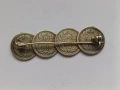 Сребърна брошка от четири десет центови холандски монети, снимка 4