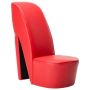 vidaXL Стол във форма на обувка на висок ток, червен, изкуствена кожа)SKU:248646