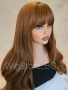 Дълга кафява къдрава перука с бретон 90см светло кестенява, снимка 2