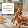 Нов Комплект конюшня с 6 кончета дървена играчка за деца 1+ идеален подарък, снимка 3