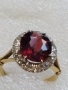 Съвременен дамски златен пръстен 18к с прекрасен гранат и диаманти.Има и сертификат, снимка 3
