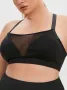 Дамски сутиен с мрежа, голям размер 4XL, Sports Bra, Stretchy Mesh Bra, Crisscross , снимка 2