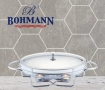 Съд за затопляне Bohmann, 3л. овал, 2свещи, Стоманен капак, Стъкло, Инокс, снимка 2