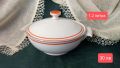 Bavaria Schumann porcelain Супници с наситен оранжево/червен кант , снимка 2
