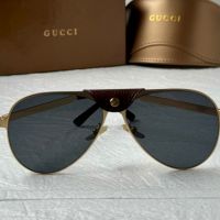 Gucci 2024 мъжки слънчеви очила авиатор с кожа 5 цвята, снимка 8 - Слънчеви и диоптрични очила - 45456363