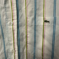 Риза Lacoste - Regular Fit XXL (бяло, зелено и синьо), снимка 4 - Ризи - 44996004