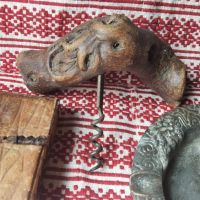 Стари тирбушон пепелник кожен калъф, снимка 3 - Други ценни предмети - 45297588