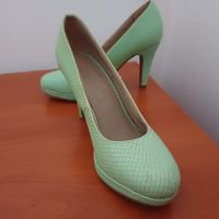 Дамски обувки Тамарис Tamaris 38 естествена кожа бледозелени, снимка 5 - Дамски обувки на ток - 45208023