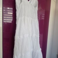 Бяла лятна рокля с презрамки от M до Xl, , снимка 6 - Рокли - 45887140