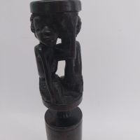 Винтидж африкански свещник, ръчна дърворезба, снимка 4 - Антикварни и старинни предмети - 45477125
