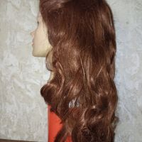 Дълга кестенява чуплива перука, снимка 7 - Аксесоари за коса - 45088416